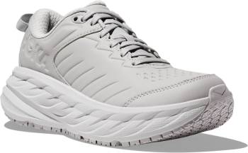 HOKA HO1129351HMLR Bondi SR, Women's, Harbor Mist/ Lunar Rock, Soft Toe, Slip Resistant, Athletic, Wide Work Shoe