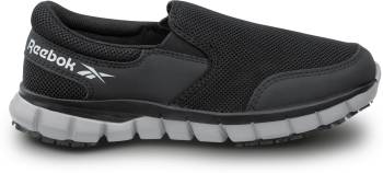 Women's Black/Grey Sublite Cushion Work MaxTRAX® Soft Toe Slip-On Athletic