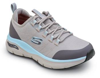 Women's Grey/Aqua Christina Arch Fit MaxTRAX® Soft Toe Athletic