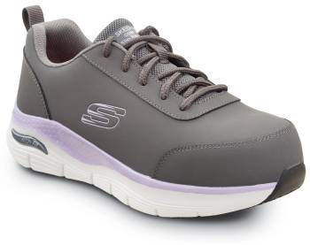 Women's Grey/Purple Reagan Arch Fit MaxTRAX® Alloy Toe Athletic